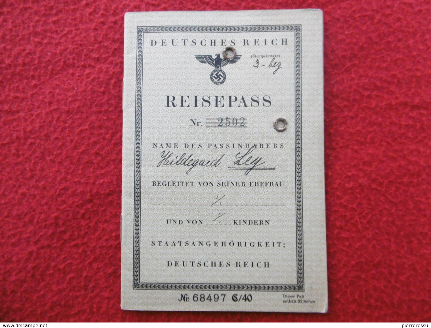 REISEPASS 1941 / 1944  PASSEPORT CACHETS - Historische Dokumente