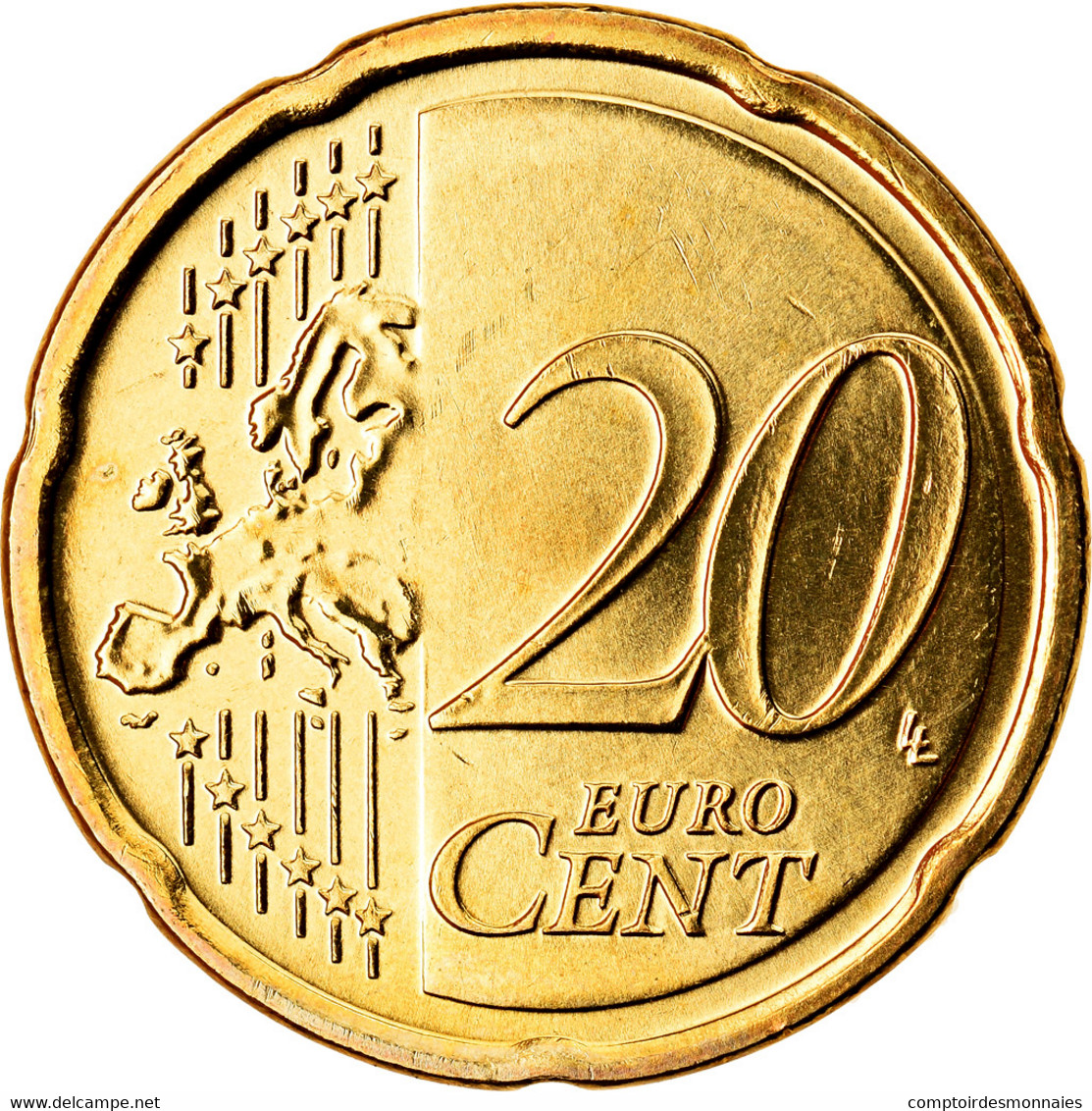 Chypre, 20 Euro Cent, 2010, SPL, Laiton, KM:82 - Cipro