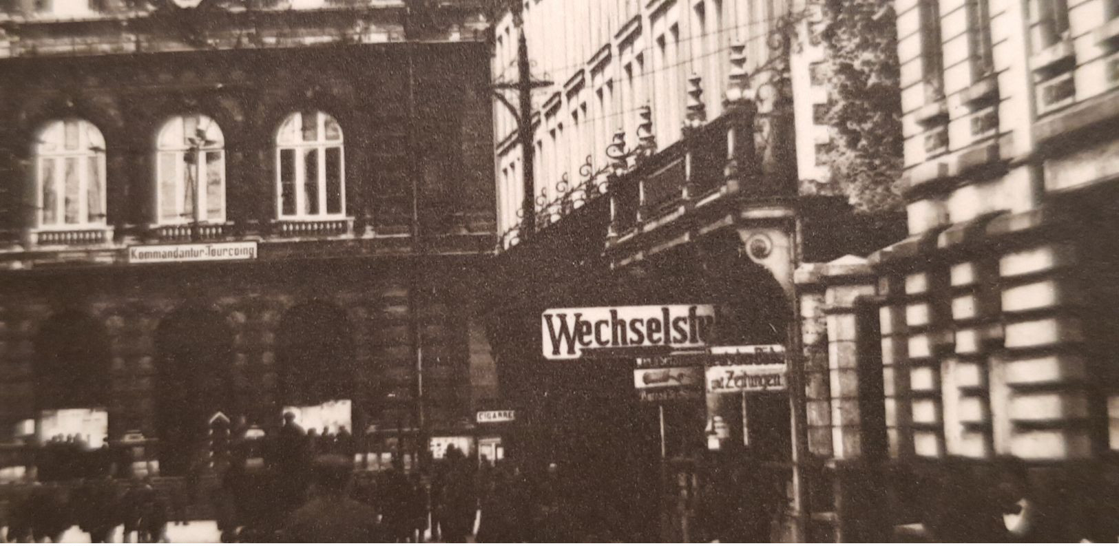 Tourcoing Kommandantur 1918 Grande Photo  WW1 Hôtel De Ville Rue Du Général Leclerc 16,5 X 12 Cm - Weltkrieg 1914-18