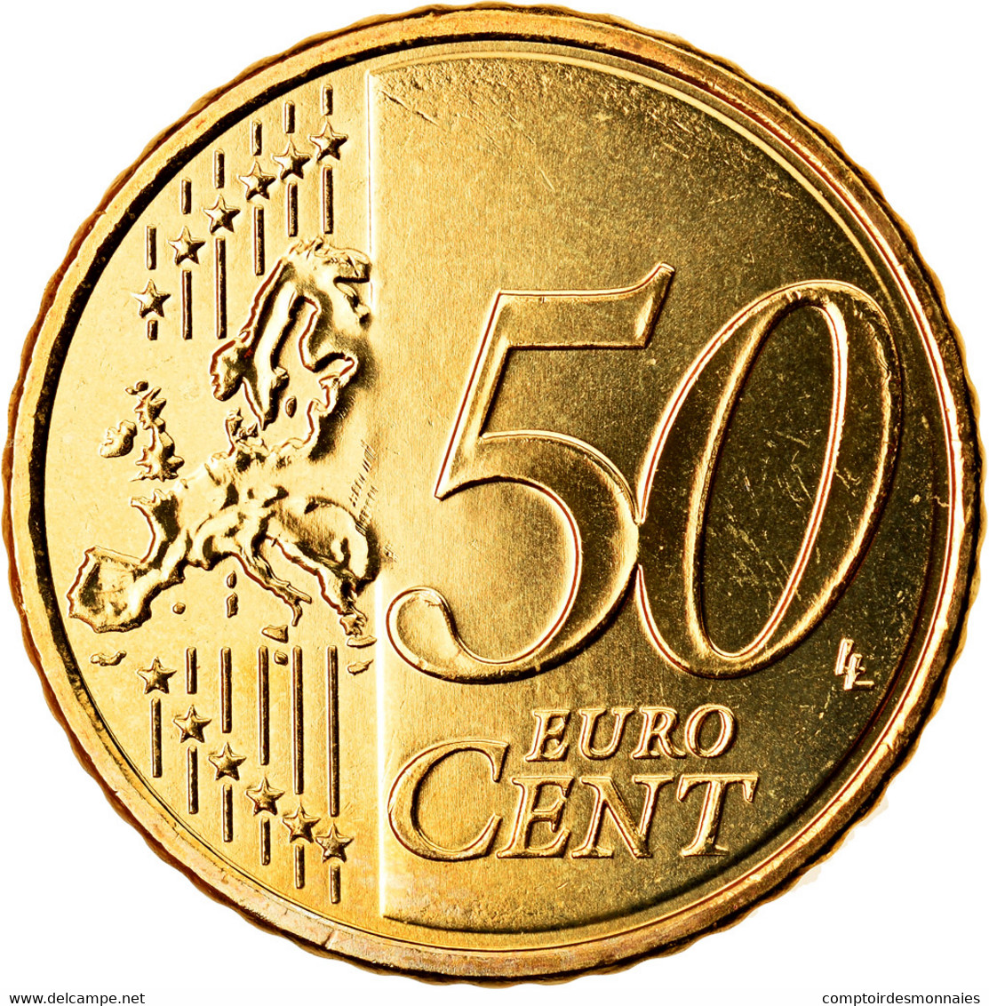 Chypre, 50 Euro Cent, 2010, SPL, Laiton, KM:83 - Chypre