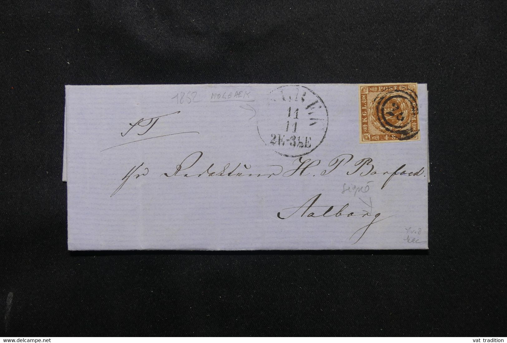 DANEMARK - Lettre De Holbæk Pour Aalborg En 1852, Affranchissement N° 2a , Lettre Signée - L 74929 - Lettres & Documents