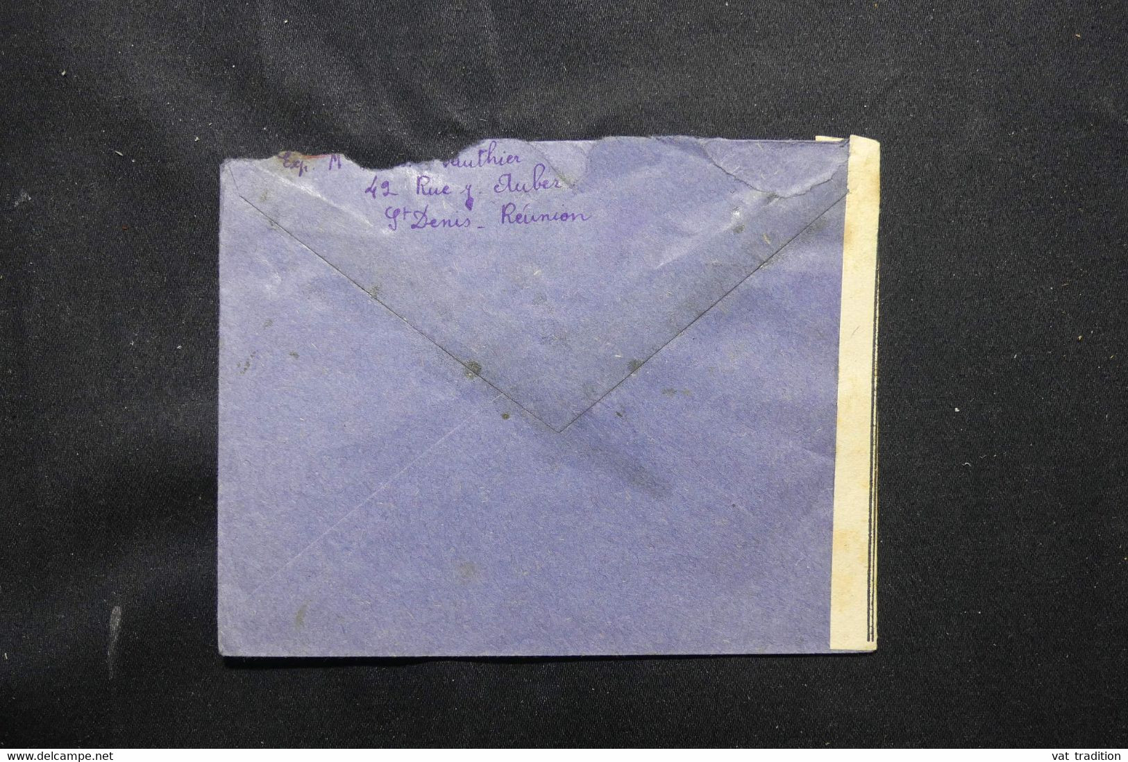 RÉUNION - Enveloppe En Recommandé De St Denis Pour La France En 1945 Avec Contrôle Postal - L 74948 - Brieven En Documenten