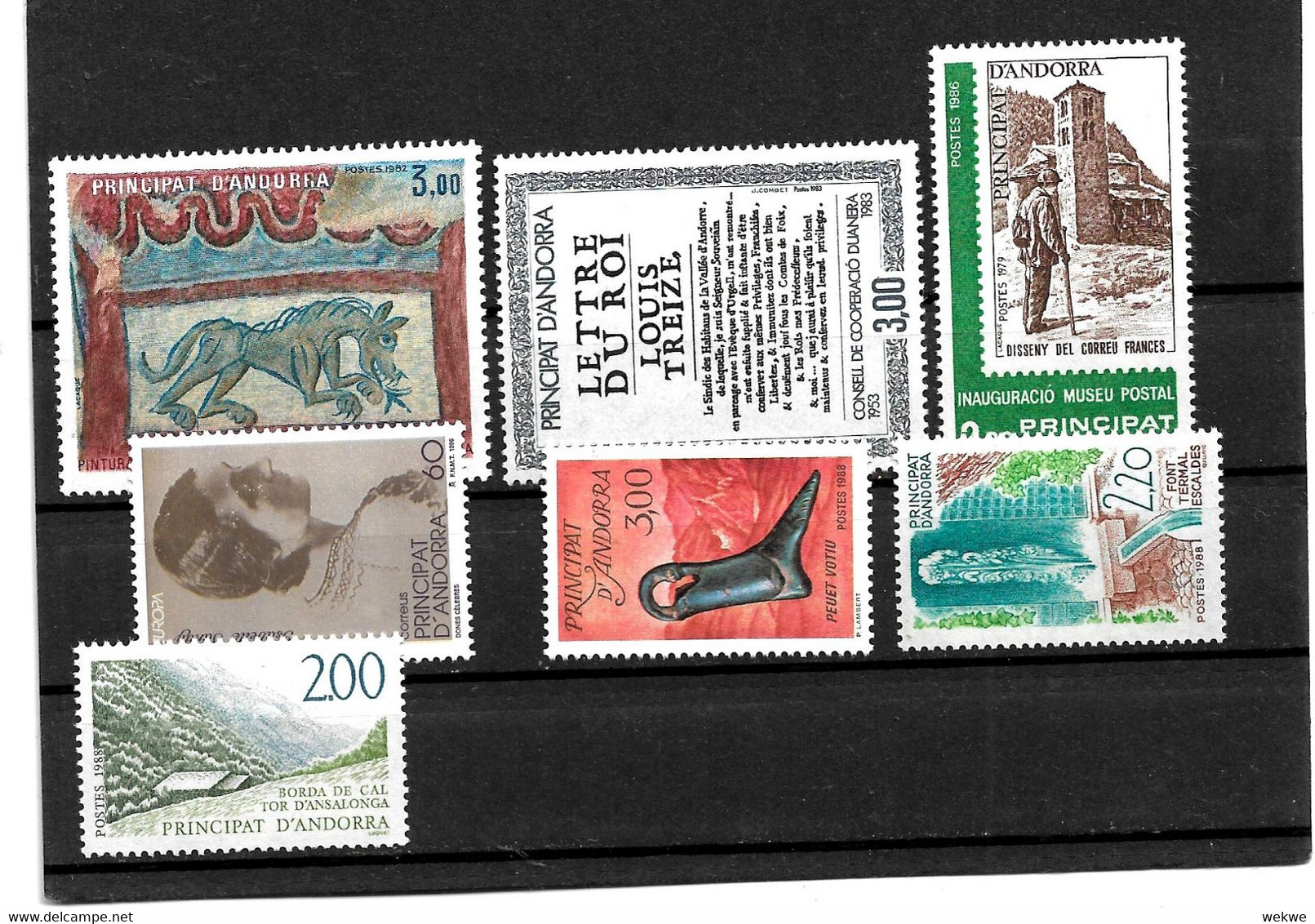 ANDORRA (franz.) LOT 001 / 7 Werte ** - Verzamelingen