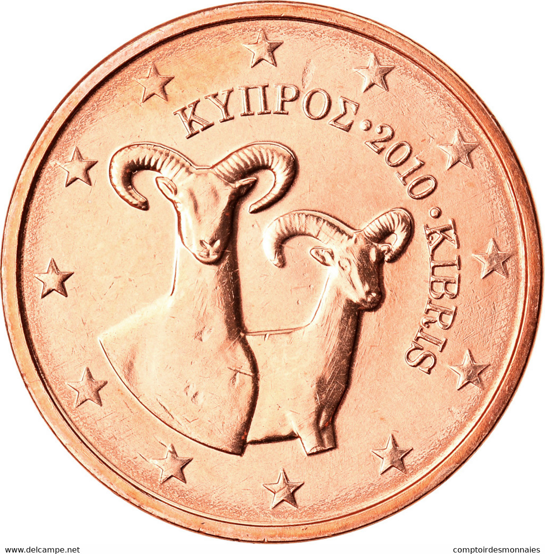 Chypre, 2 Euro Cent, 2010, SPL, Copper Plated Steel, KM:79 - Zypern