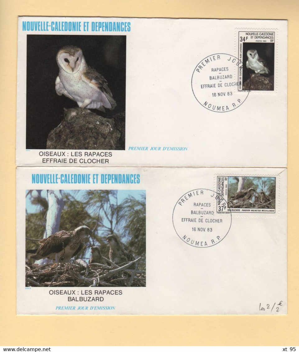 Nouvelle Caledonie - FDC - 1983 - Les Oiseaux Rapaces - Covers & Documents
