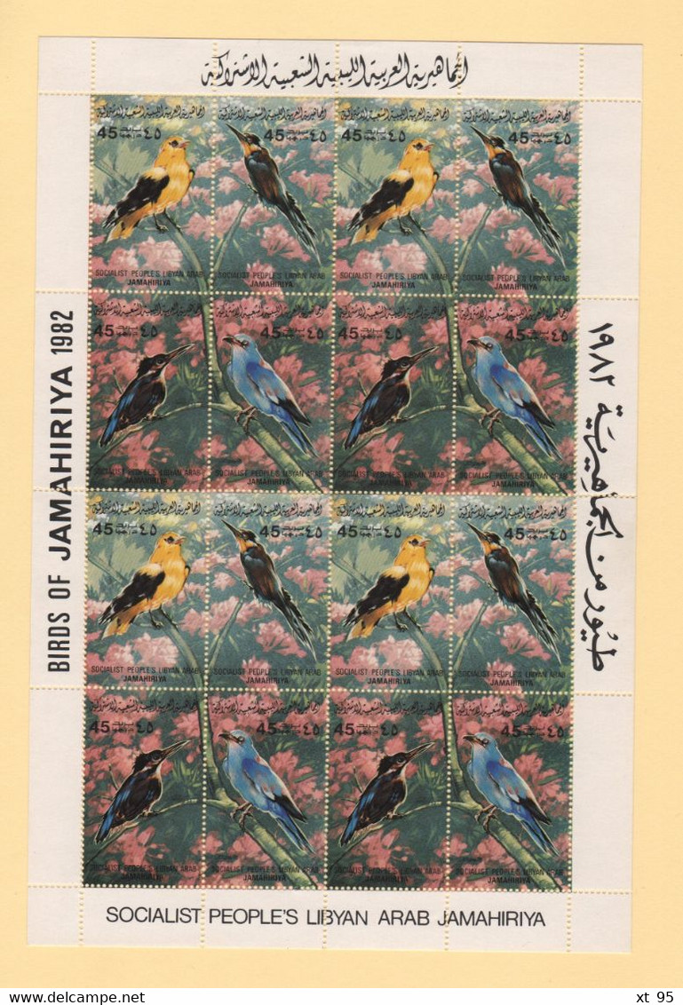 Libye - N°1042 à 1045 X4 (feuille) - Oiseaux - Cote 27.20€ - ** Neufs Sans Charniere - Libia