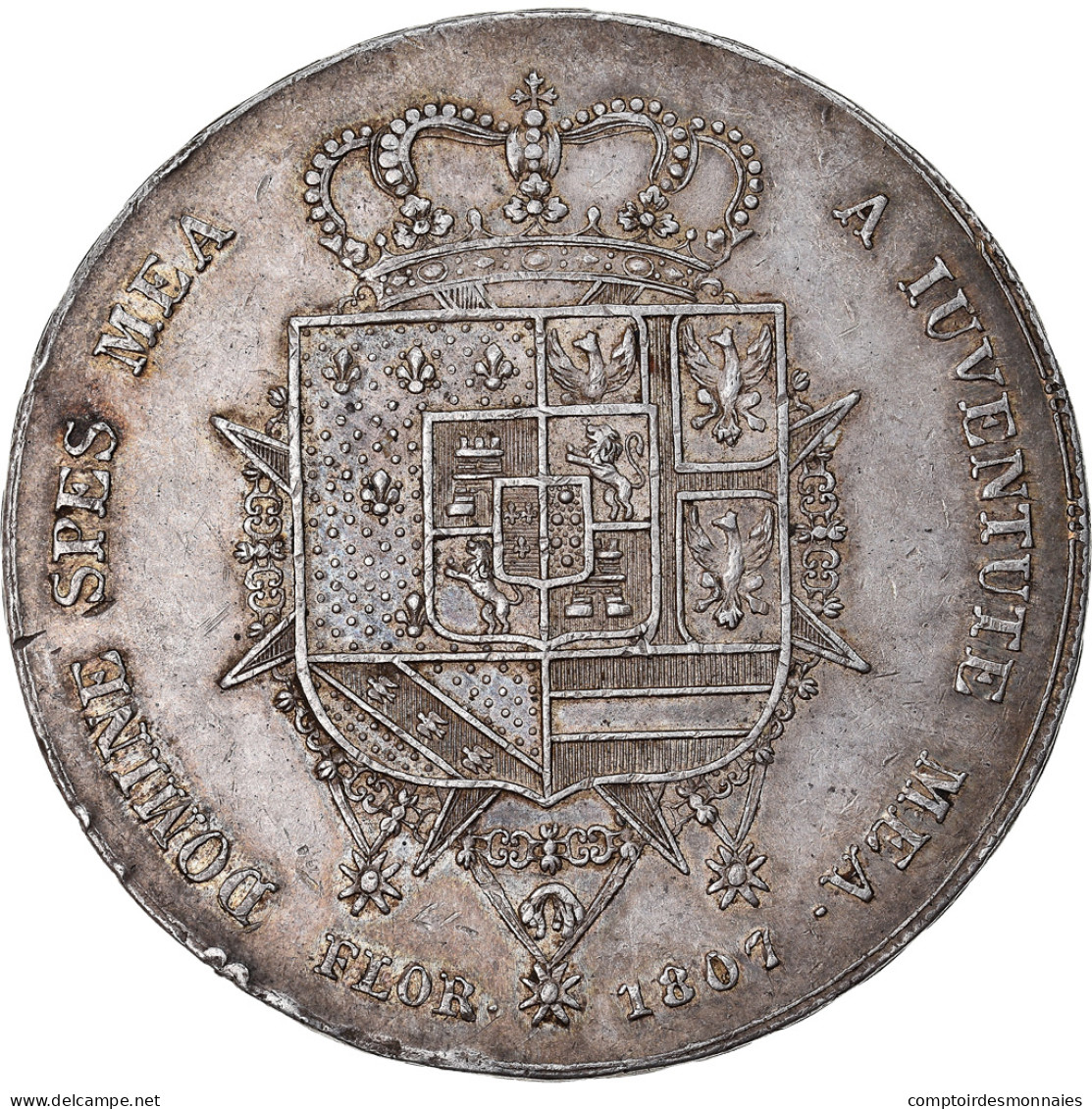 Monnaie, États Italiens, TUSCANY, Charles Louis, 10 Lire, 1807, SUP, Argent - Toskana