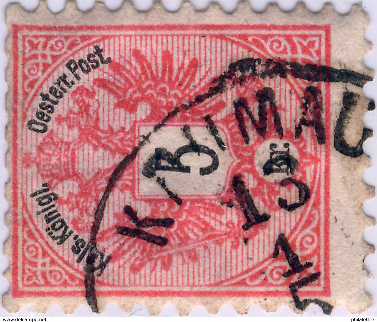 AUTRICHE / AUSTRIA 188? " KRUMAU " (gEj Klein 2417e) /Mi.46 P.10 (Czech Rep.) - Oblitérés