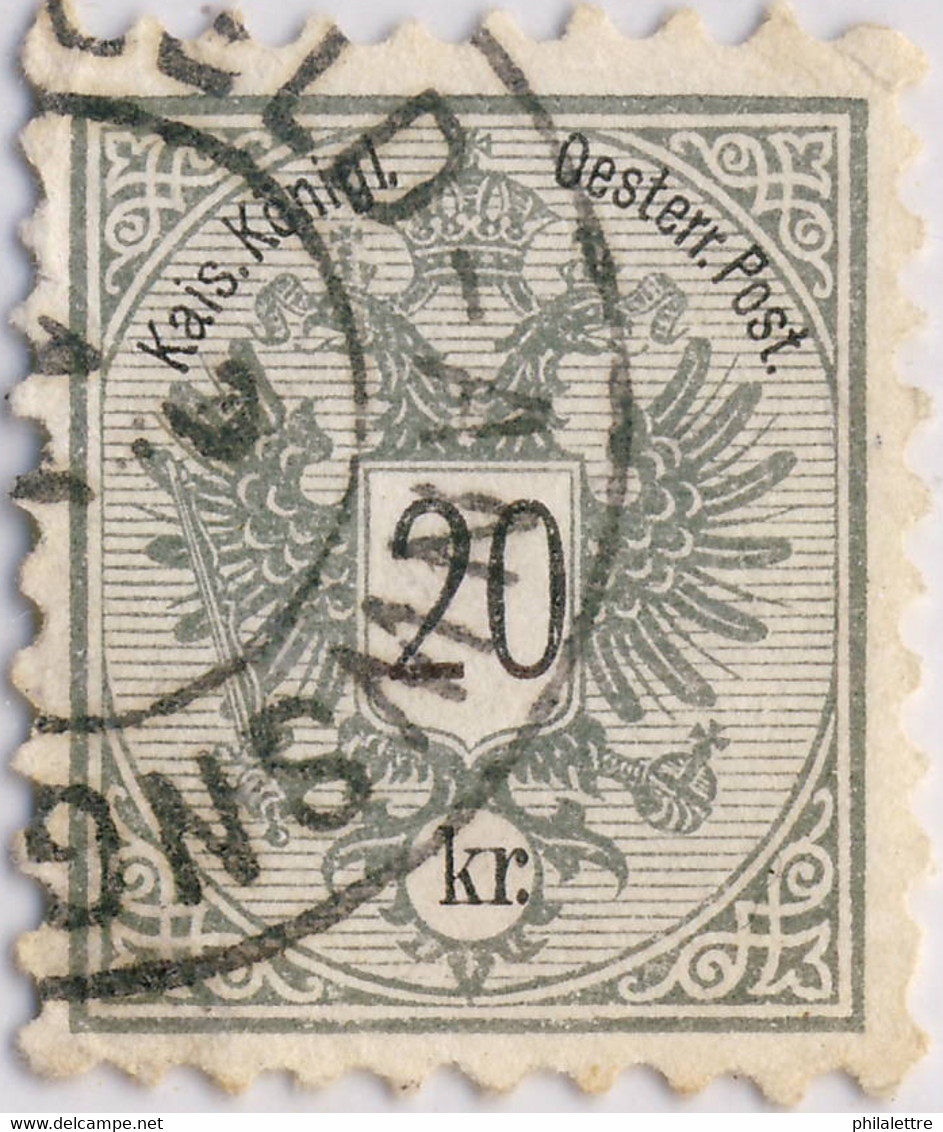 AUTRICHE / AUSTRIA 1880s Mi.48 20kr Grey P.9 1/2 "GELD-ANWSNG" (Klein GaDj,  Type 891) - Oblitérés