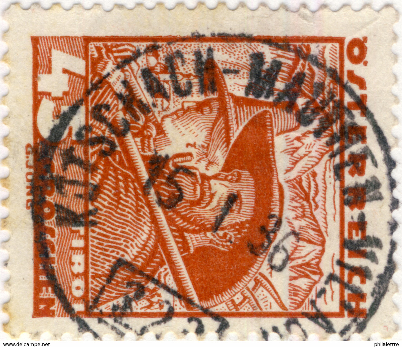 AUTRICHE / ÖSTERREICH 1936 KÖTSCHACH-MAUTHEN-VILLACH #323 Bahnpoststempel Mi.580 - Gebraucht