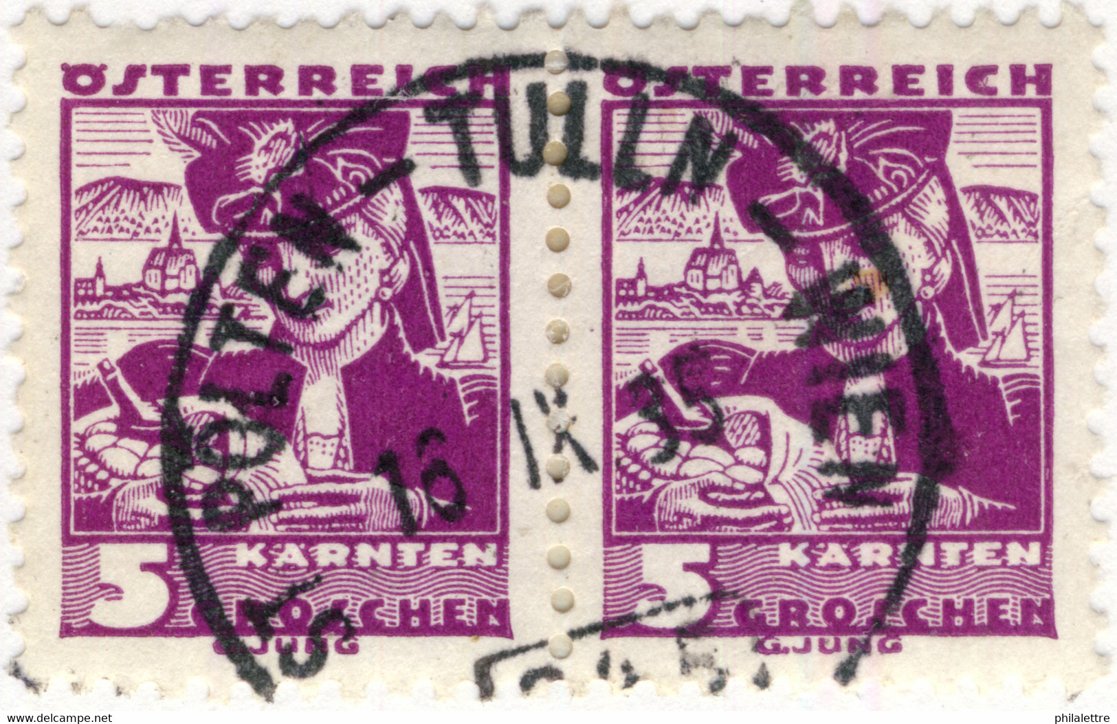 AUTRICHE / ÖSTERREICH 1935 StPÖLTEN-TULLN-WIEN Nr.245 Bahnpoststempel / 2xMi.570 - Gebruikt