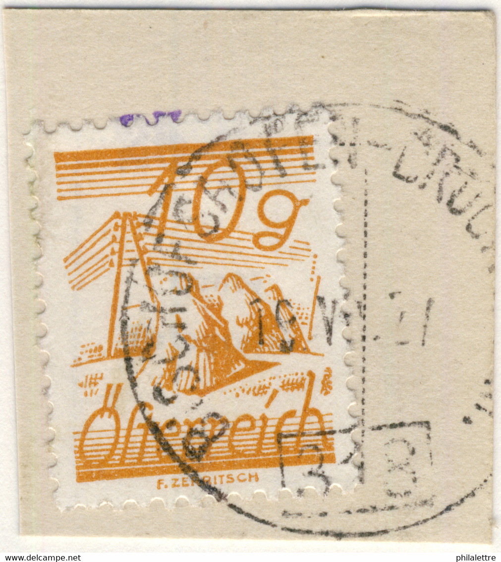 AUTRICHE / ÖSTERREICH 1927 BISCHOFSHOFEN-BRÜCK A.d.M. 318 Bahnpoststempel Mi.570 - Gebraucht