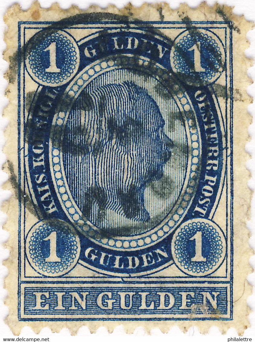 AUTRICHE / AUSTRIA - 1890 1 Gulden BLUE Mi.61 Oblitéré / Used "LOBENDAU" Thimble - Oblitérés