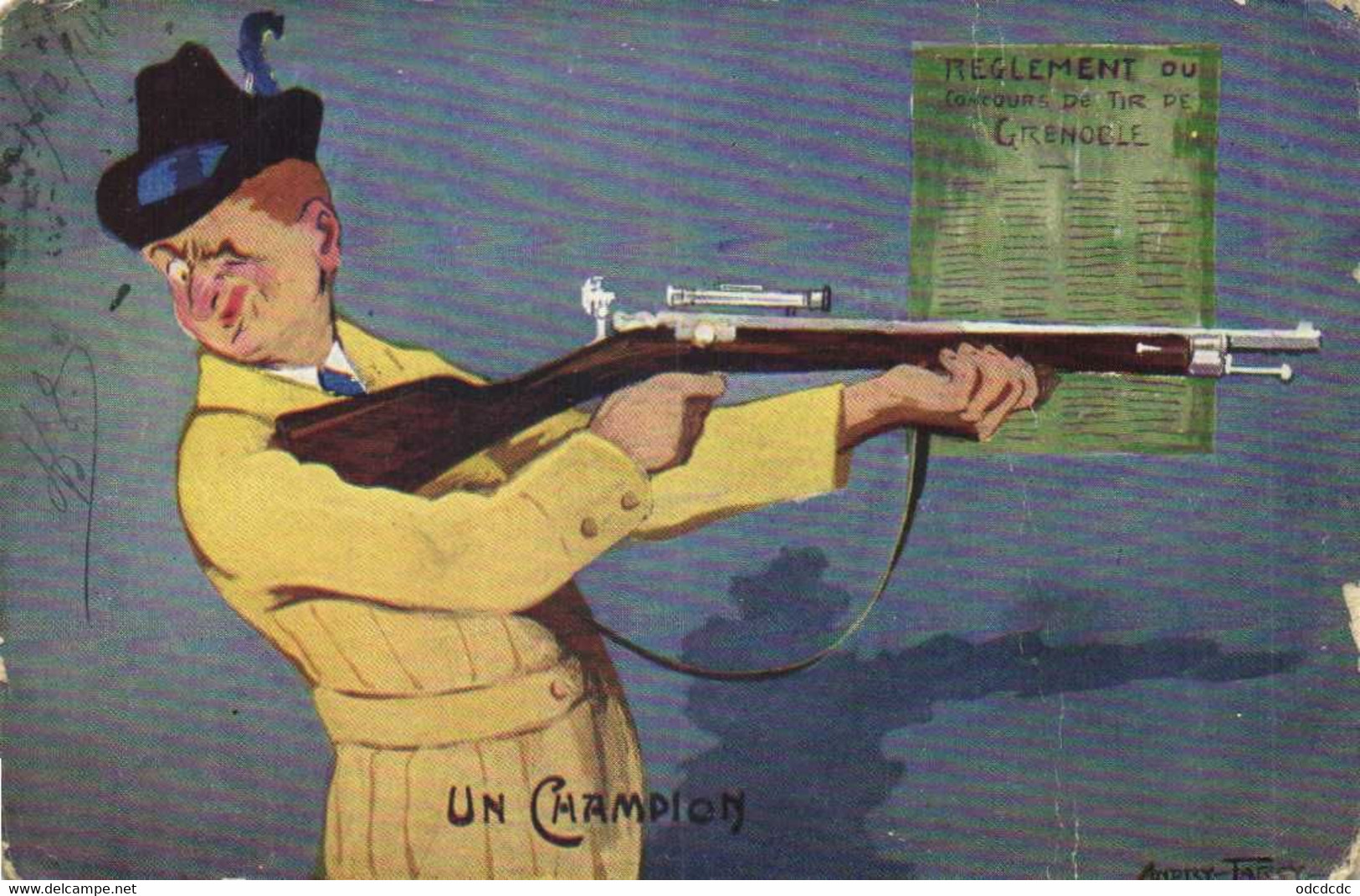 Illustrateur UN CHAMPION  RV Cartes Postales Officielles Du Concours De Tiir Juin 1911 Petit Dauphinois - Männer