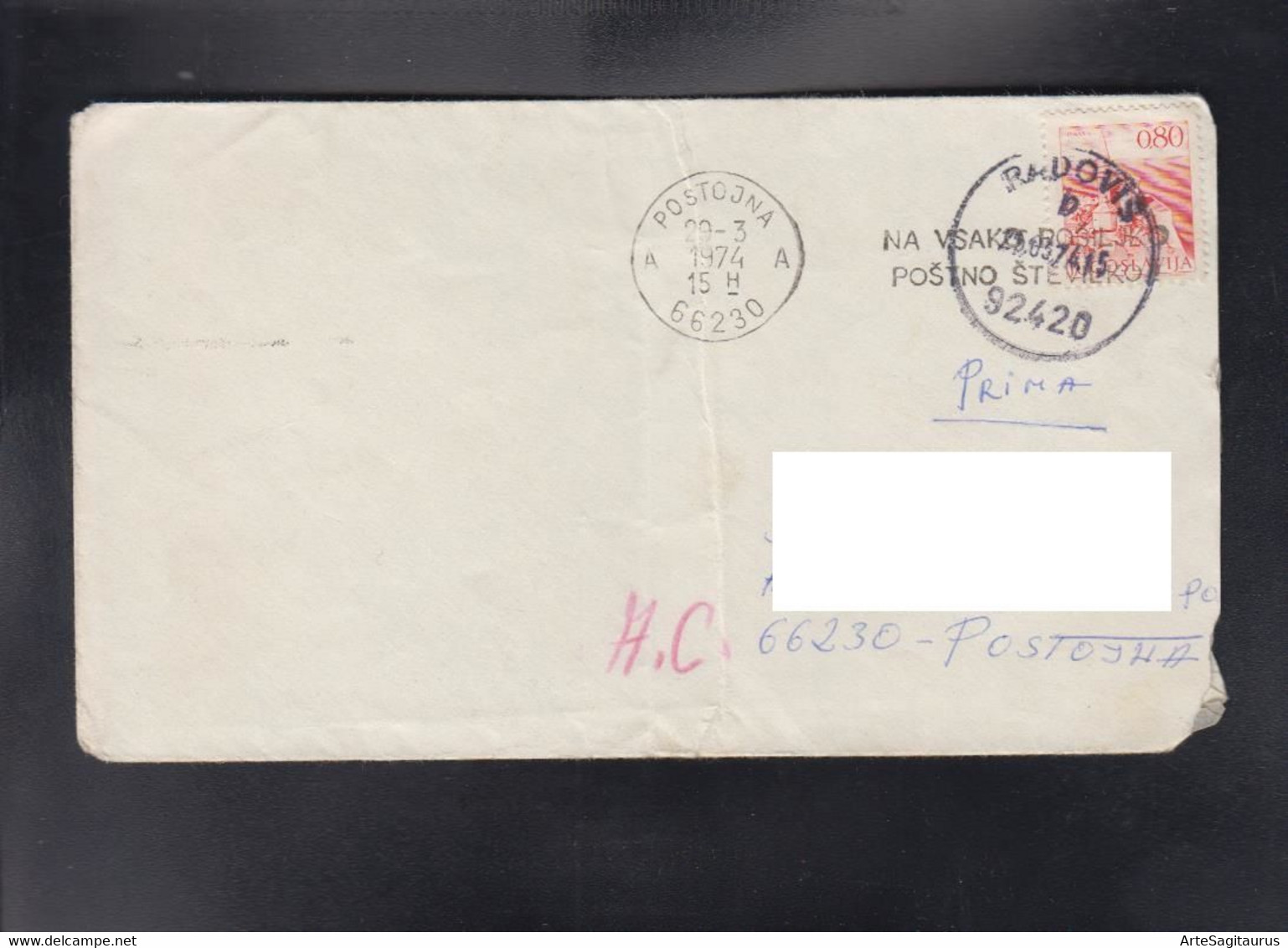 YUGOSLAVIA, COVER, FLAMME, ON EVERY SHIPMENT POSTAL NUMBER, SLOVENIA, POSTOJNA, REPUBLIC OF MACEDONIA ** - Other & Unclassified