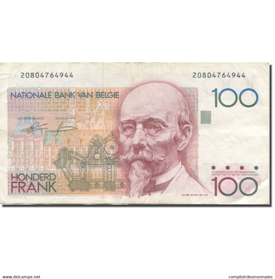 Billet, Belgique, 100 Francs, Undated (1982-94), KM:142a, TTB+ - 100 Francs