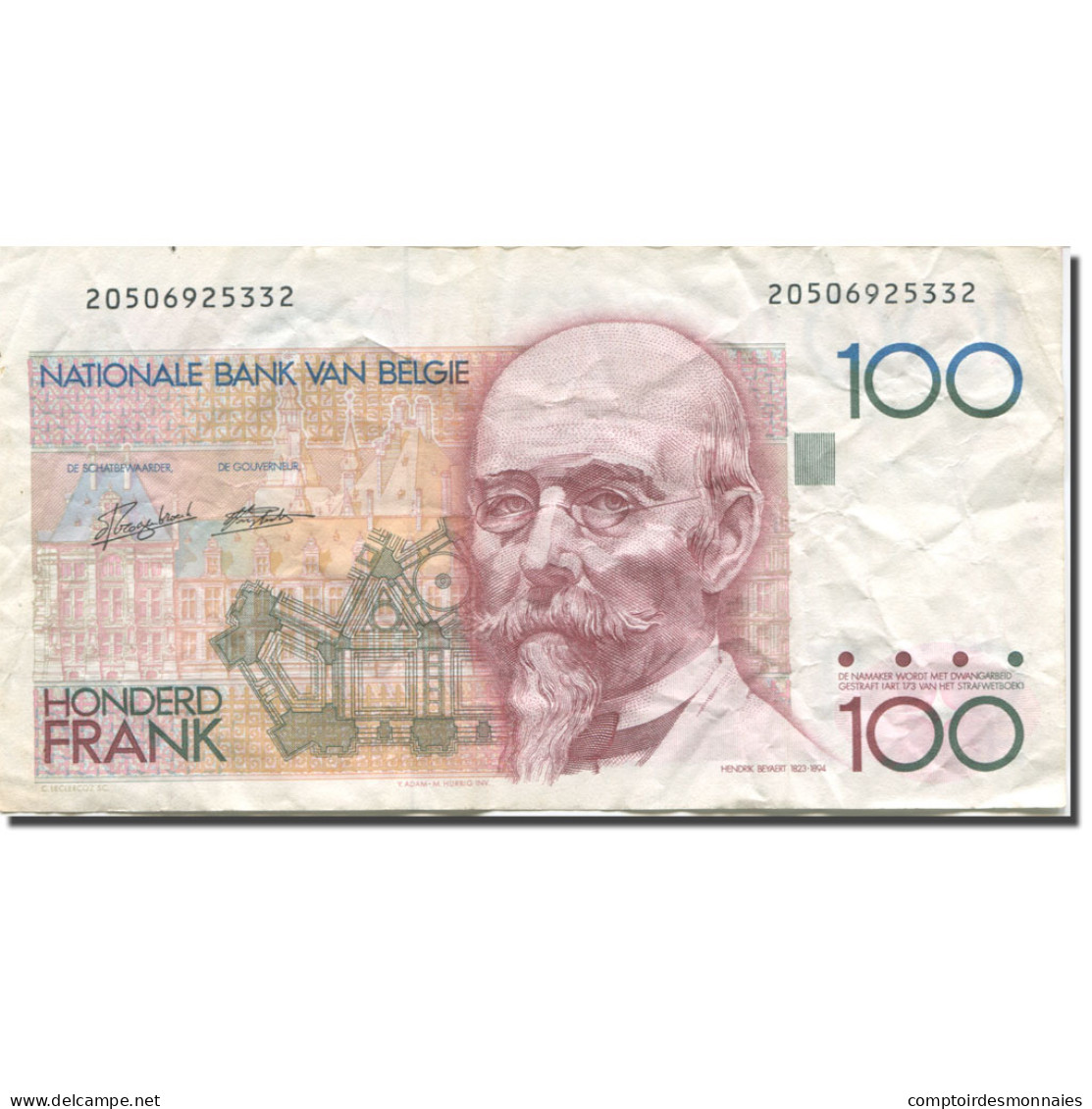 Billet, Belgique, 100 Francs, Undated (1982-94), KM:142a, TB - 100 Francos