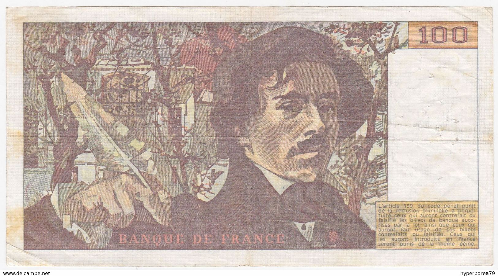 France P 154 A - 100 Francs 1978 - Fine+ - 100 F 1978-1995 ''Delacroix''