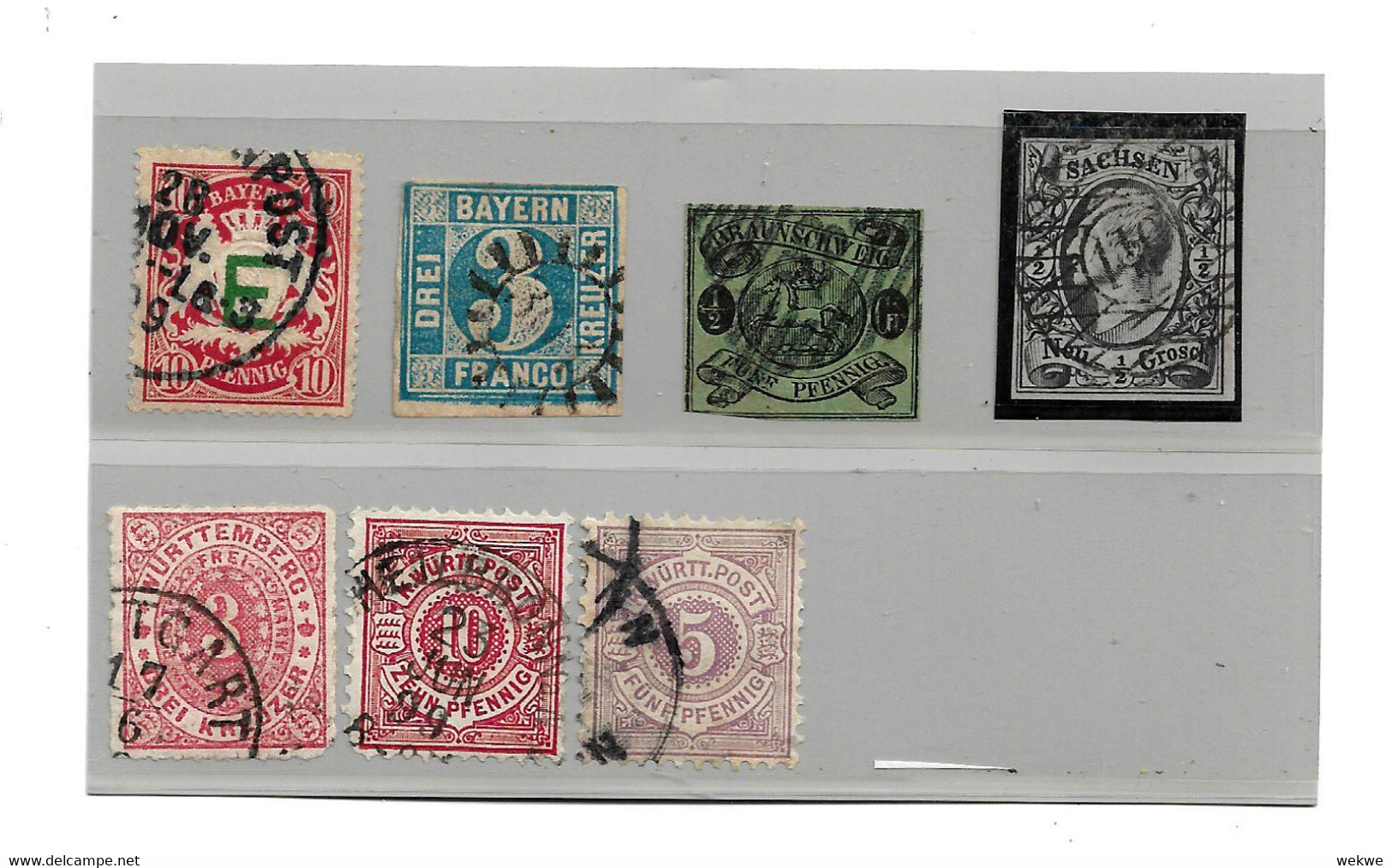 ALTDEUTSCHLAND LOT Mit 7 Marken - Bayern, Braunschweig, Sachsen, Württemberg. - Collections