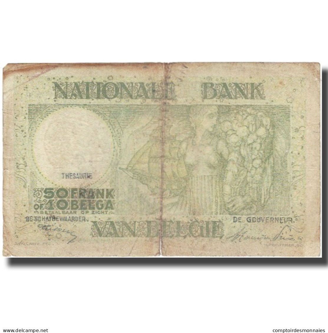 Billet, Belgique, 50 Francs-10 Belgas, 1947, 1947.03.22, KM:106, TB - Altri & Non Classificati