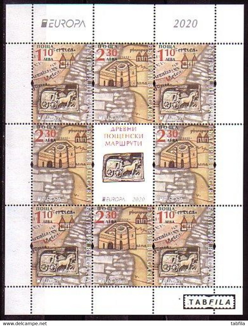 BULGARIA - 2020 - Europa CEPT - Ancient Postal Routes  - M/S MNH - Neufs