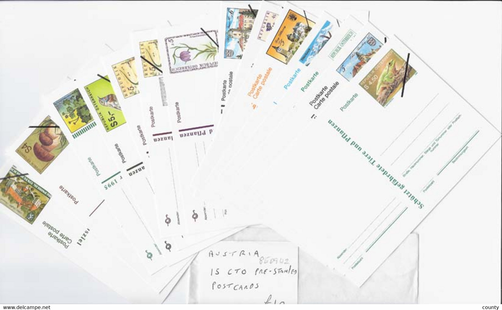 Austria: 1980s Group Of 15 Postal Cards Ovpt Black Bar - Scarce Press Release Publicity Material - Other & Unclassified