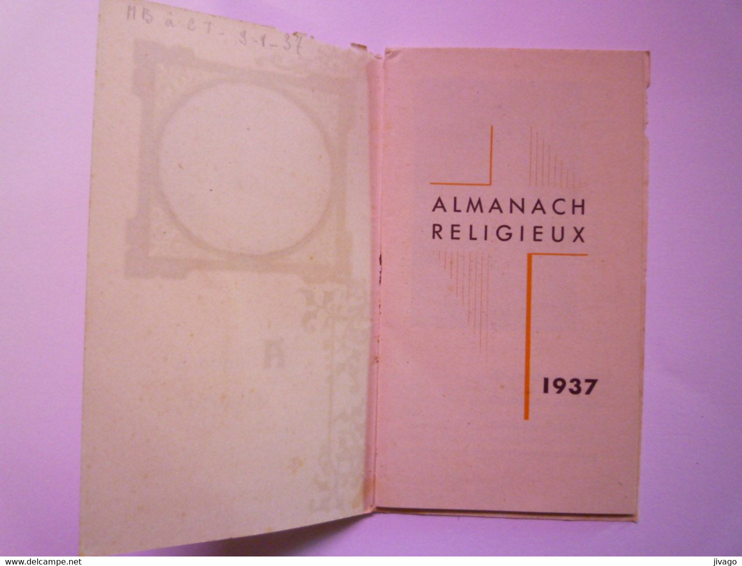 2020 - 8217  ALMANACH RELIGIEUX  1937  (format 6,5 X 11,5cm)   XXX - Kleinformat : 1921-40