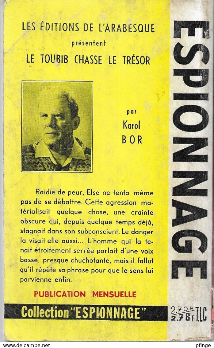 Le Toubib Chasse Le Trésor Par Karol Bor   - L'arabesque Espionnage N°451 - Illustration : Jef De Wulf - Editions De L'Arabesque