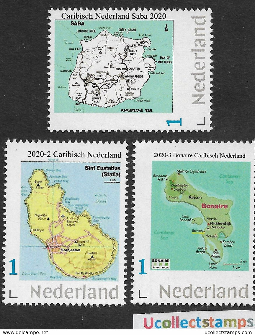 Nederland 2020 Caribisch Nederland  Landkaarten   Maps  Carte   Set   Postfris/mnh/sans Charniere - Unclassified