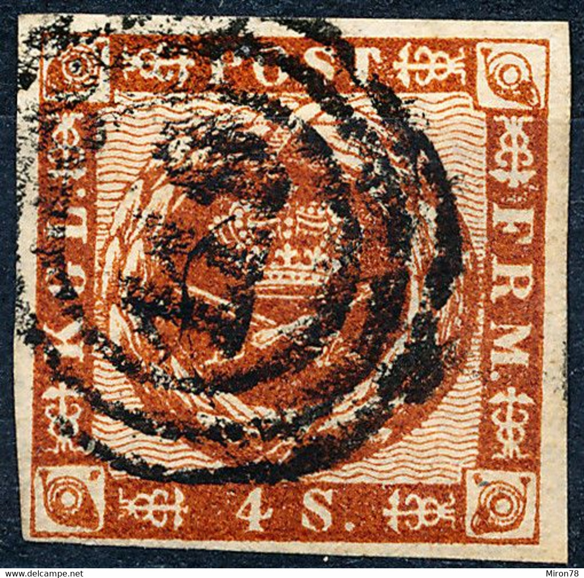 Stamp Denmark 1854 4s Used Lot17 - Usati