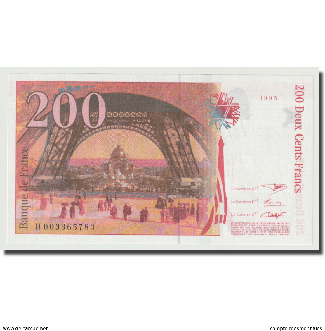 France, 200 Francs, Eiffel, 1995, NEUF, Fayette:75.1, KM:159a - 200 F 1995-1999 ''Eiffel''