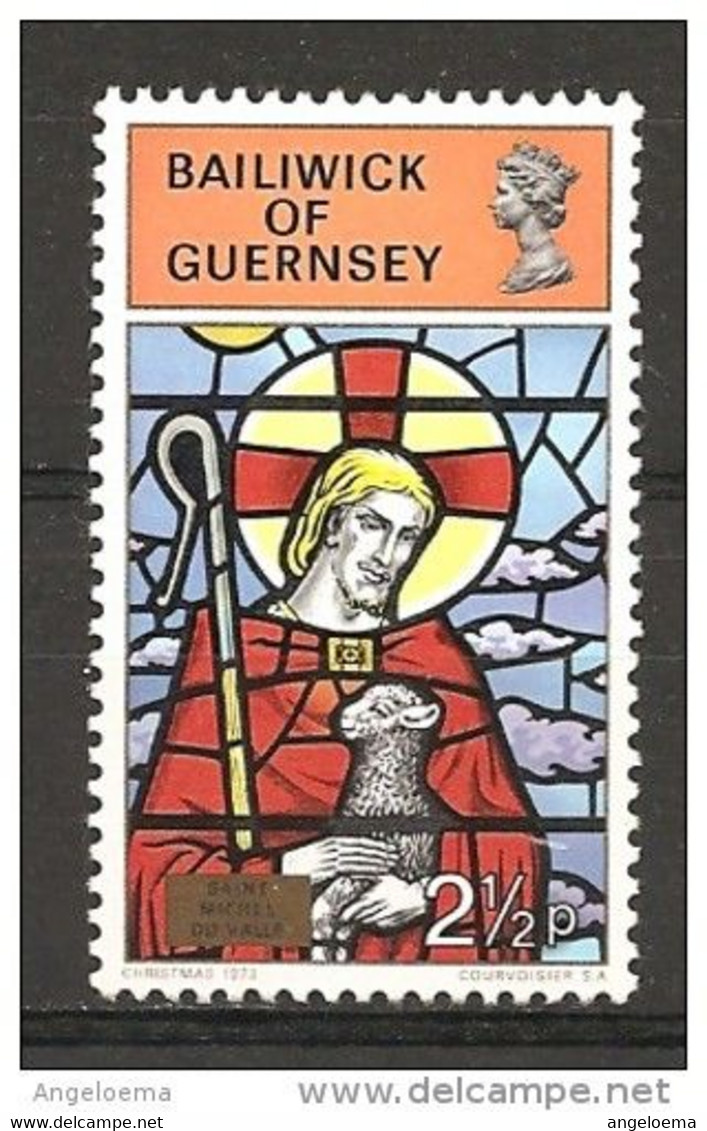 GUERNSEY - 1973 Vetrata: Gesù Buon Pastore Nuovo** MNH - Verres & Vitraux