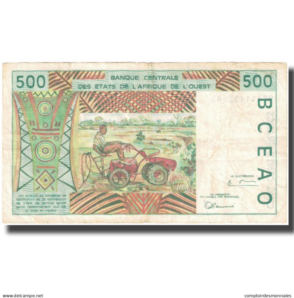 Billet, West African States, 500 Francs, Undated (1998), KM:310Ci, TTB - États D'Afrique De L'Ouest