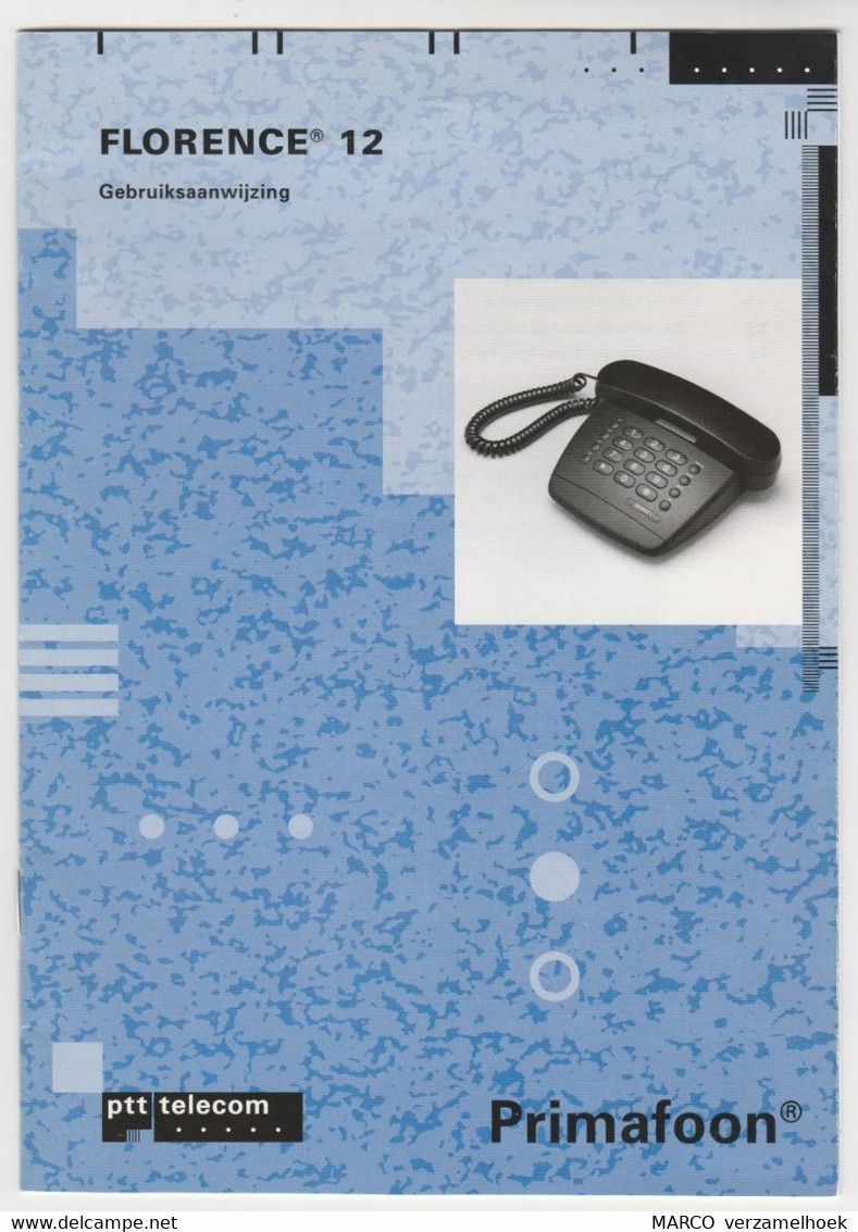 PTT Telecom Primafoon Florence 12 Gebruiksaanwijzing-user Manual - Telefoontechniek