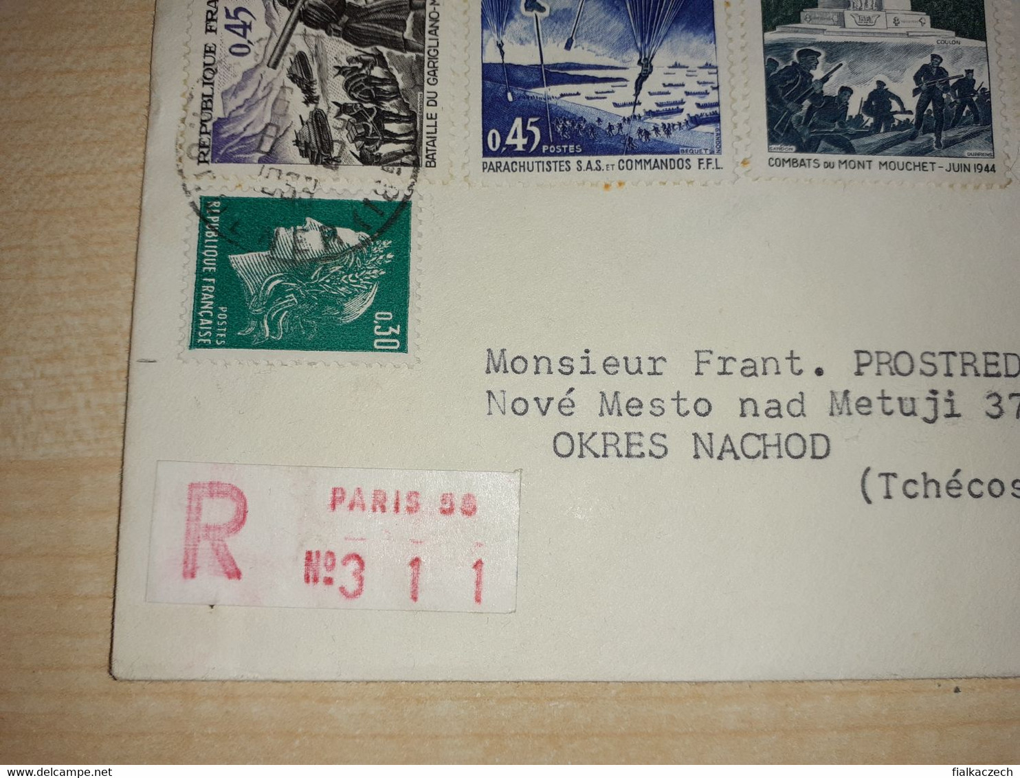 Old Cover From France To Czechoslovakia, 1969, Recommended, Paris, Parachutes, Mont Mouchet,General Leclerc,Debarquement - Cartas & Documentos