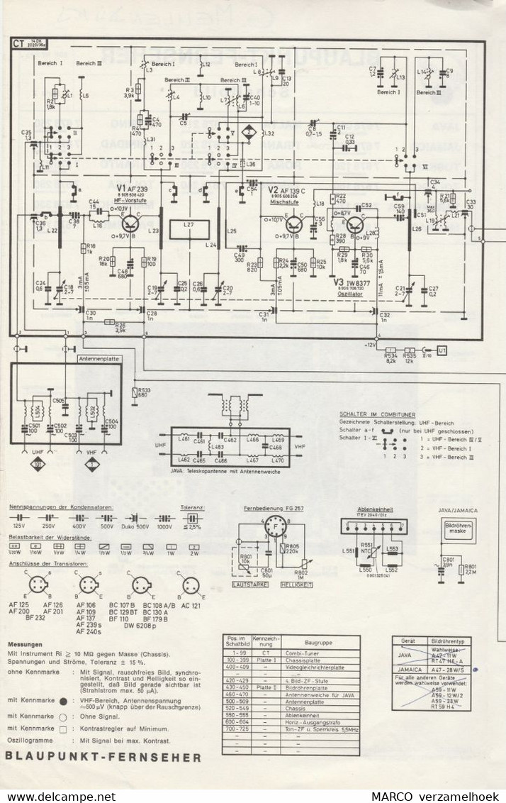 Handleiding-user Manual BLAUPUNKT Werke Gmbh Hildesheim (D) Fernseher-TV 1970 - Televisione