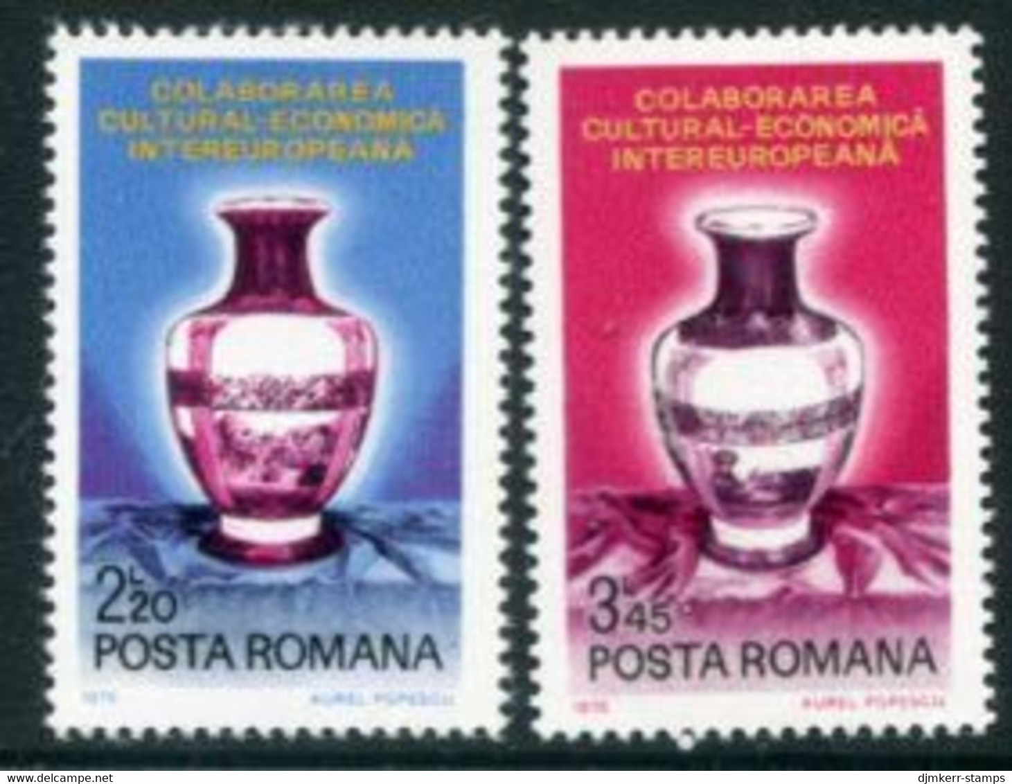 ROMANIA 1976 INTEREUROPA  Singles MNH / **.  Michel 3340-41 - Unused Stamps