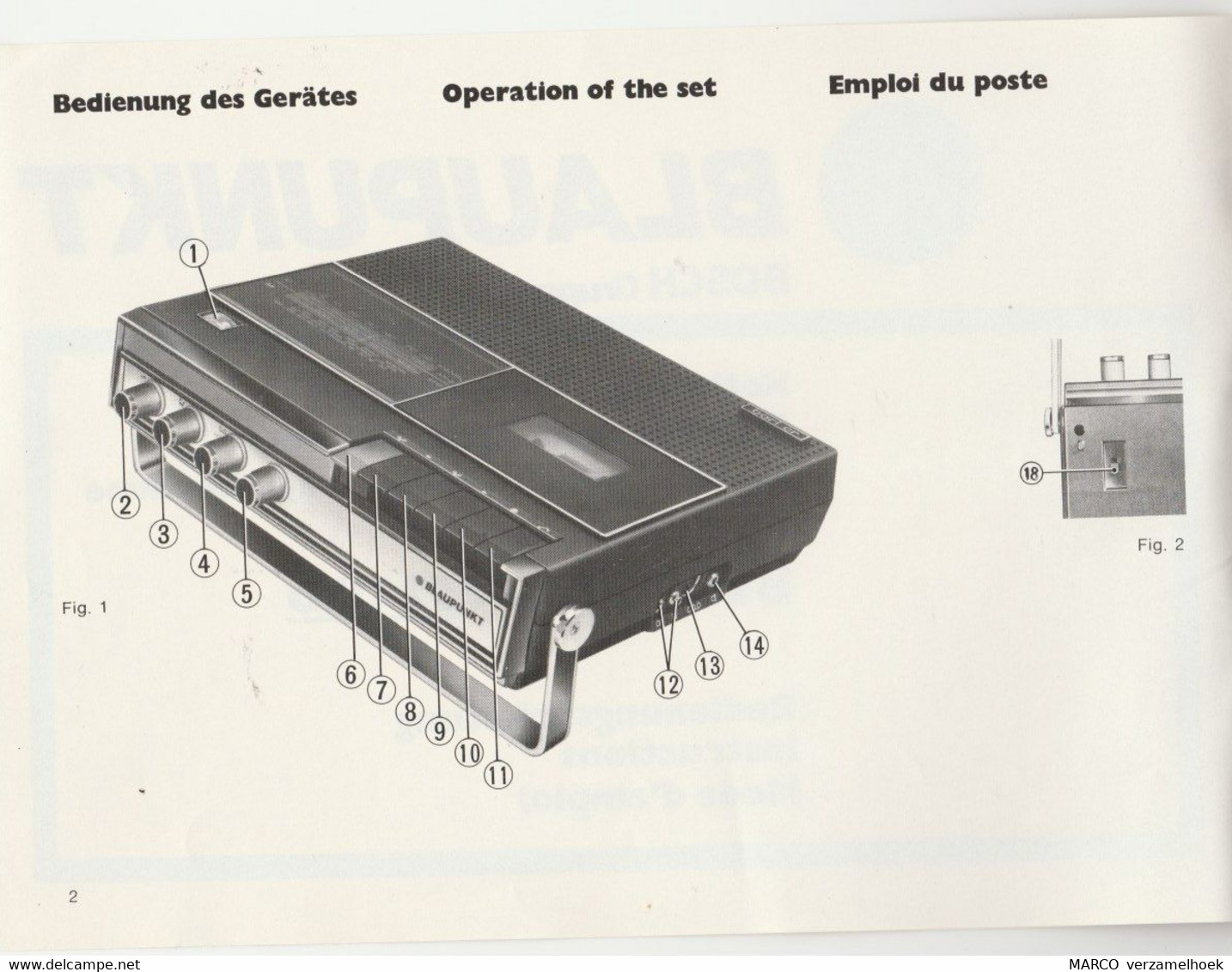 Handleiding-user Manual BLAUPUNKT Werke Gmbh Hildesheim (D) Kofferradio Bari CR 7652 030 - Libros Y Esbozos