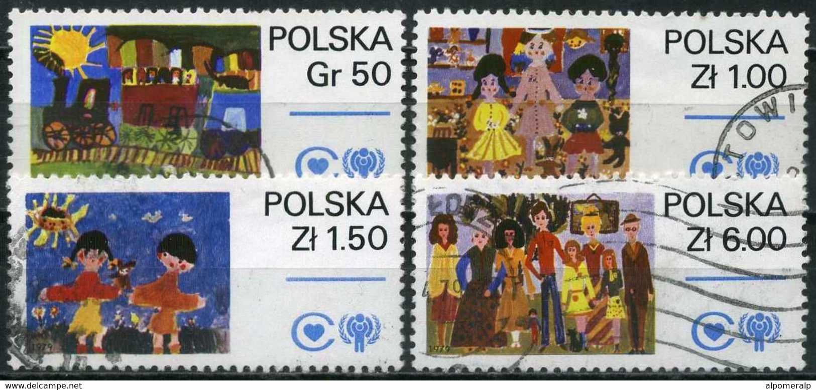 Poland 1979 Mi 2603-2606 Int Year Of The Children | Train, Toys, Family, Meadow And The Children (Complete Set, Used) - Sonstige & Ohne Zuordnung