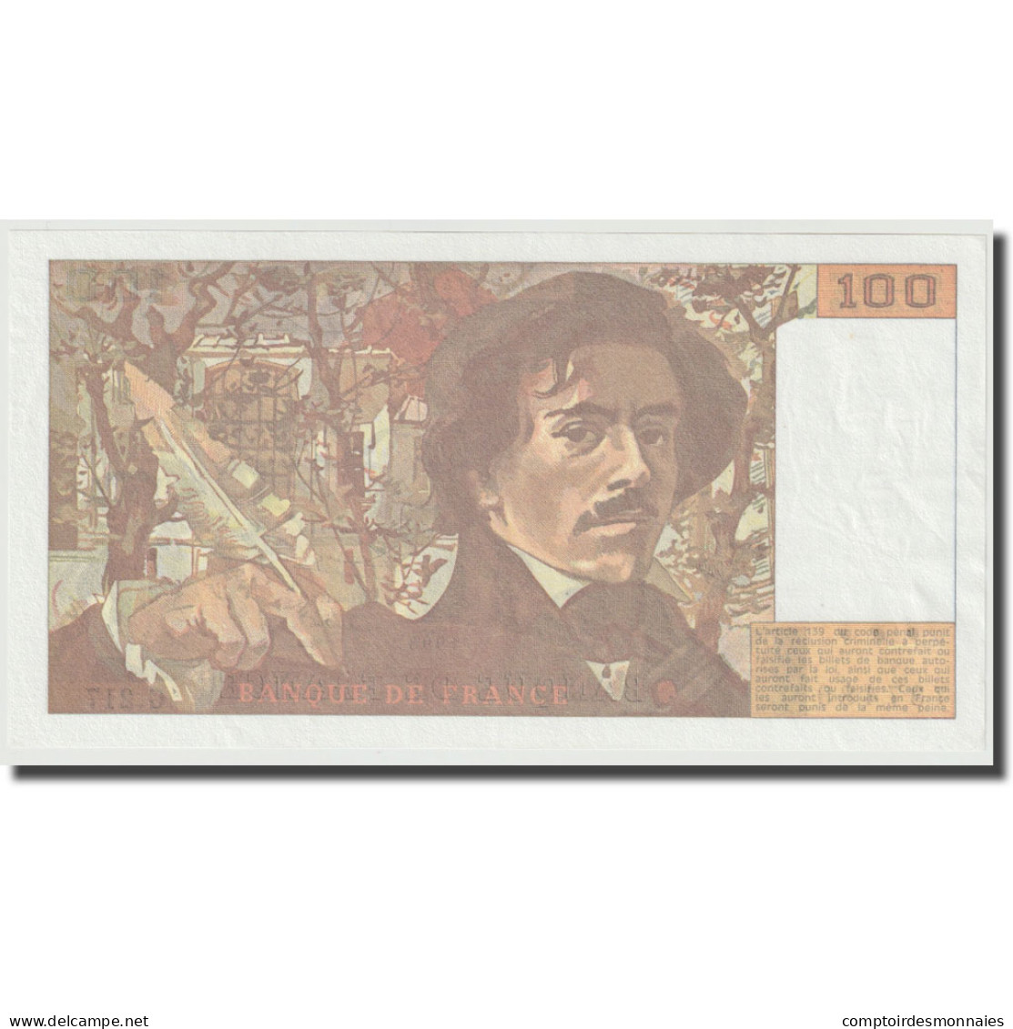 France, 100 Francs, Delacroix, 1993, SPL+, Fayette:69bis.5, KM:154g - 100 F 1978-1995 ''Delacroix''