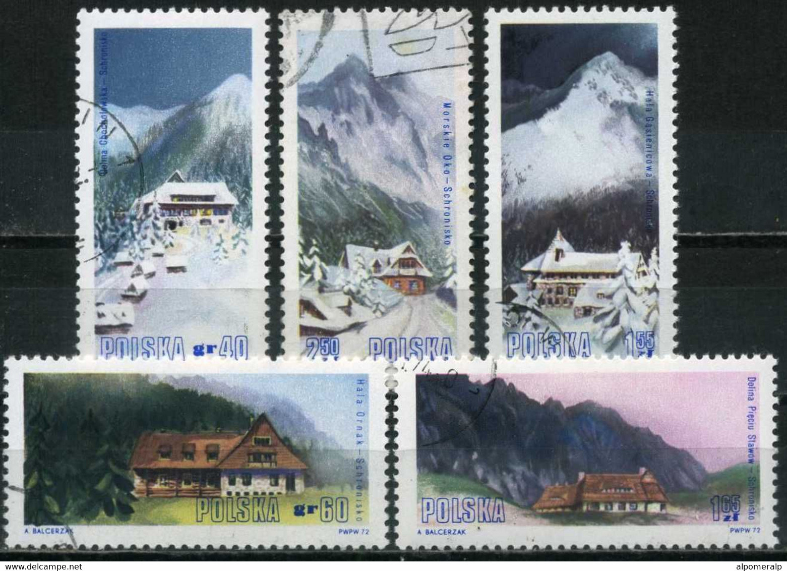 Poland 1972 Mi 2204-2208 Mountain Lodges In Tatra National Park (Complete Set, Used) - Otros & Sin Clasificación