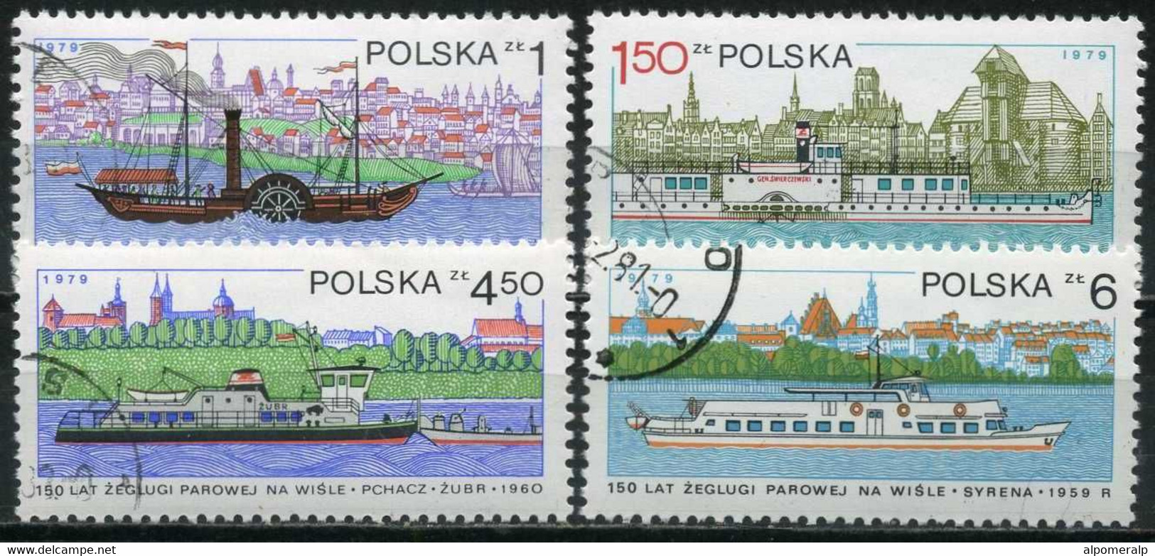 Poland 1979 Mi 2633-2636 Vistula River Navigation | River, Ship, Steamer, Passenger-ships (Complete Set, Used) - Sonstige & Ohne Zuordnung