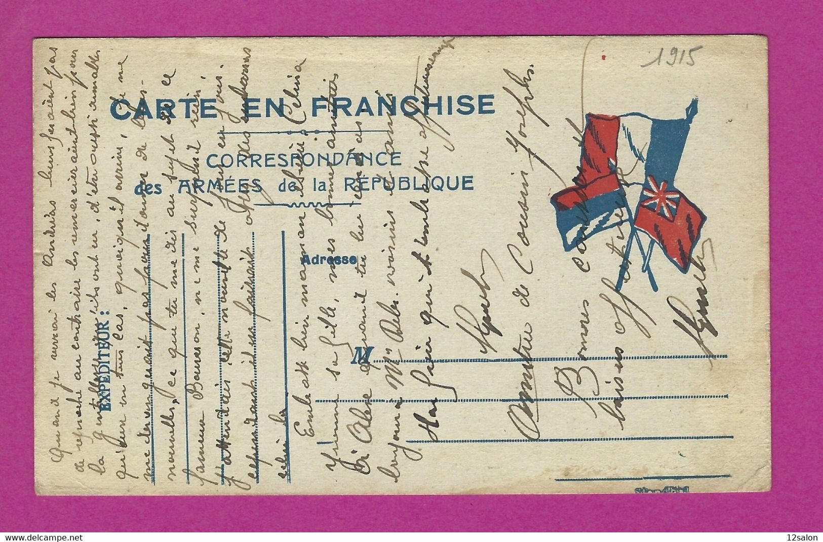 CARTE EN FRANCHISE MILITAIRE - Guerra De 1914-18