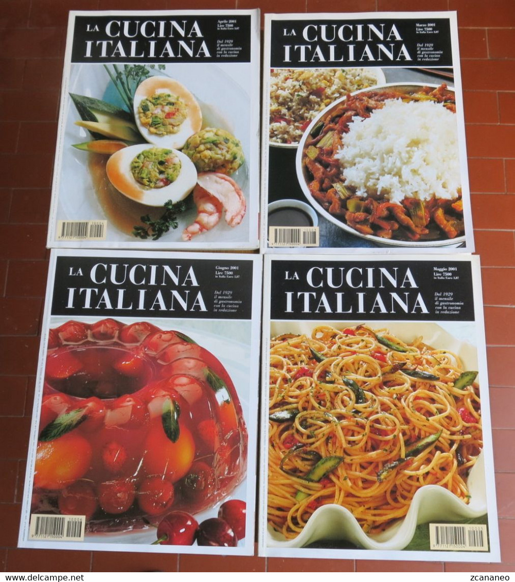 9 RIVISTE - LA CUCINA ITALIANA MENSILE DELL'ANNO 2001  - - Casa Y Cocina