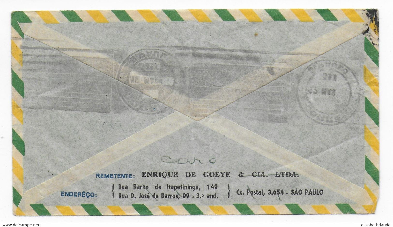 BRAZIL - 1940 - POSTE AERIENNE - ENVELOPPE Par AVION  De SAO PAULO => PARIS - Covers & Documents