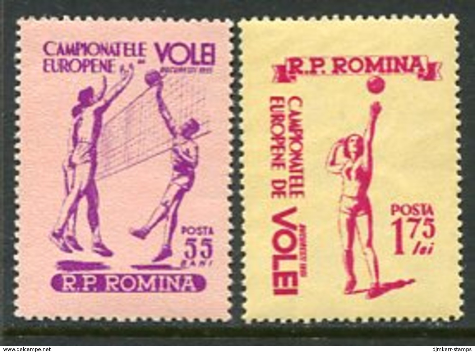 ROMANIA 1955 European Volleyball Championship MNH / **,  Michel 1517-18 - Unused Stamps