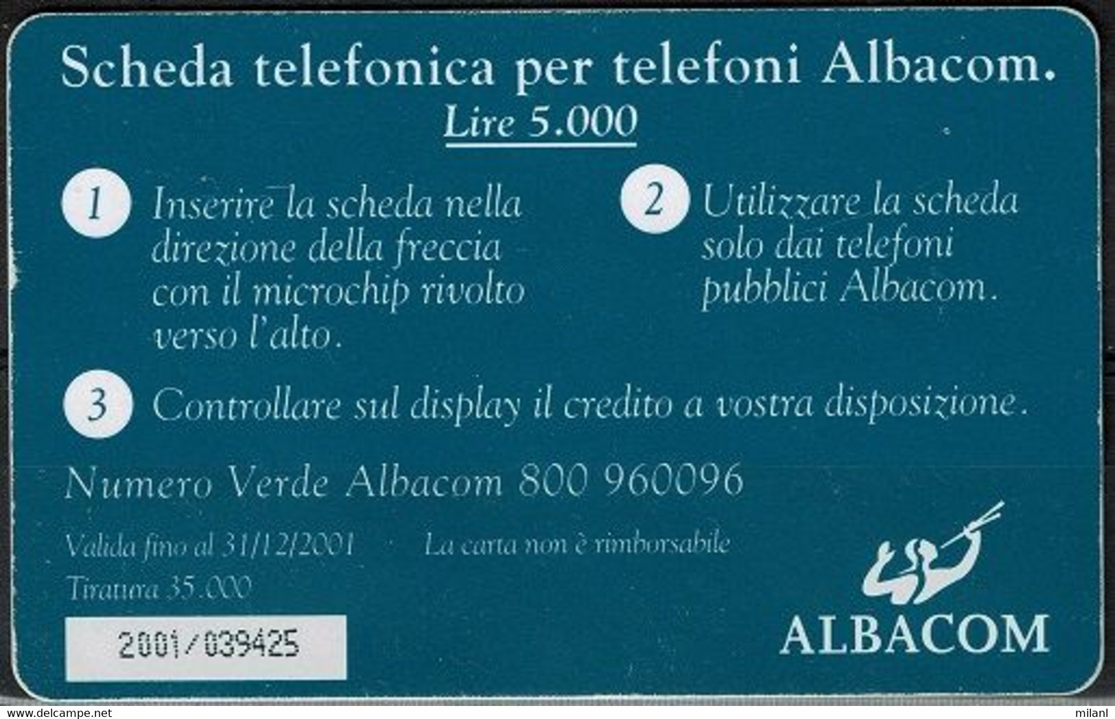 Scheda Per Telefoni Albacom - [2] Sim Cards, Prepaid & Refills