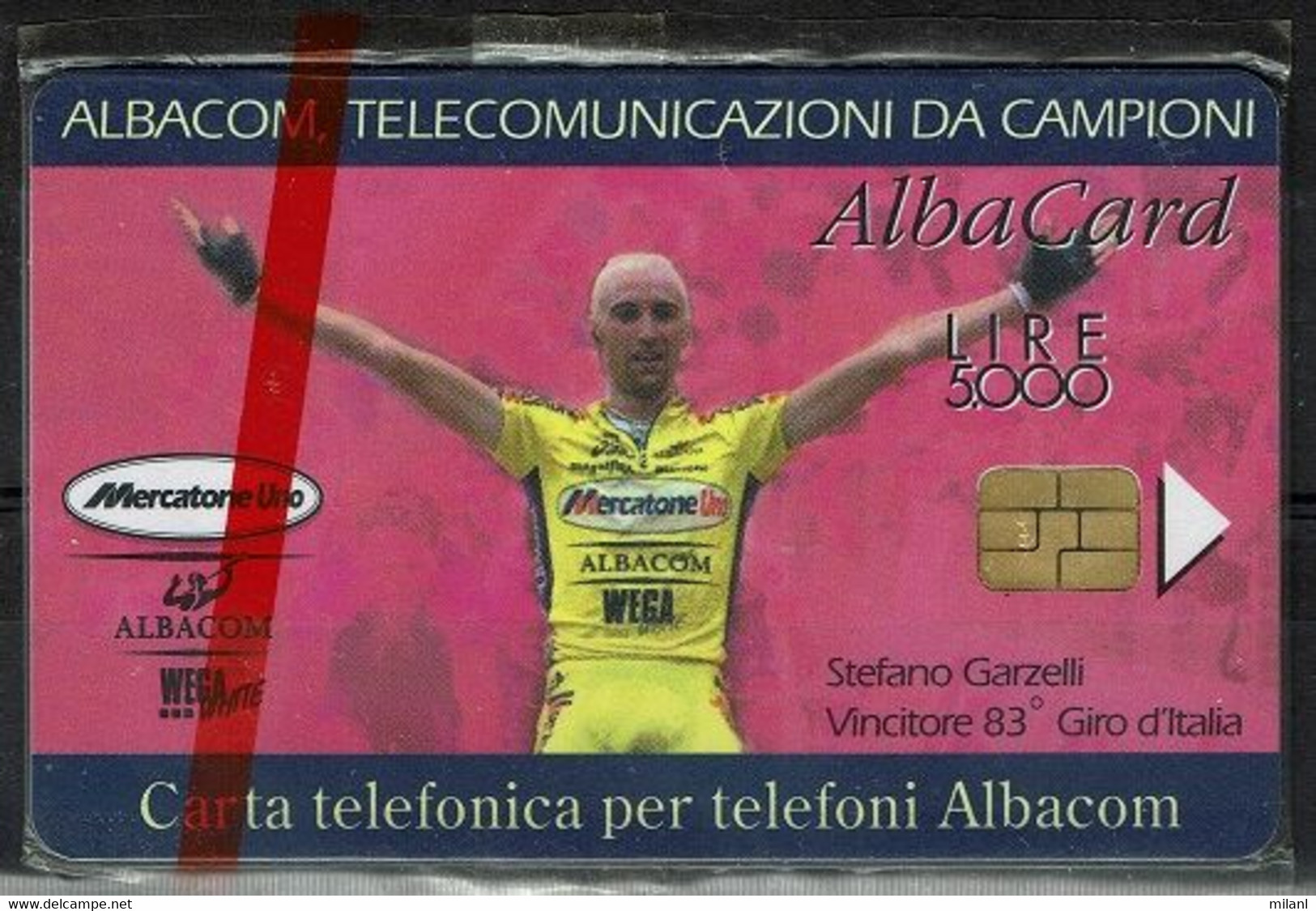 Scheda Per Telefoni Albacom - Stefano Garzelli - Cartes GSM Prépayées & Recharges