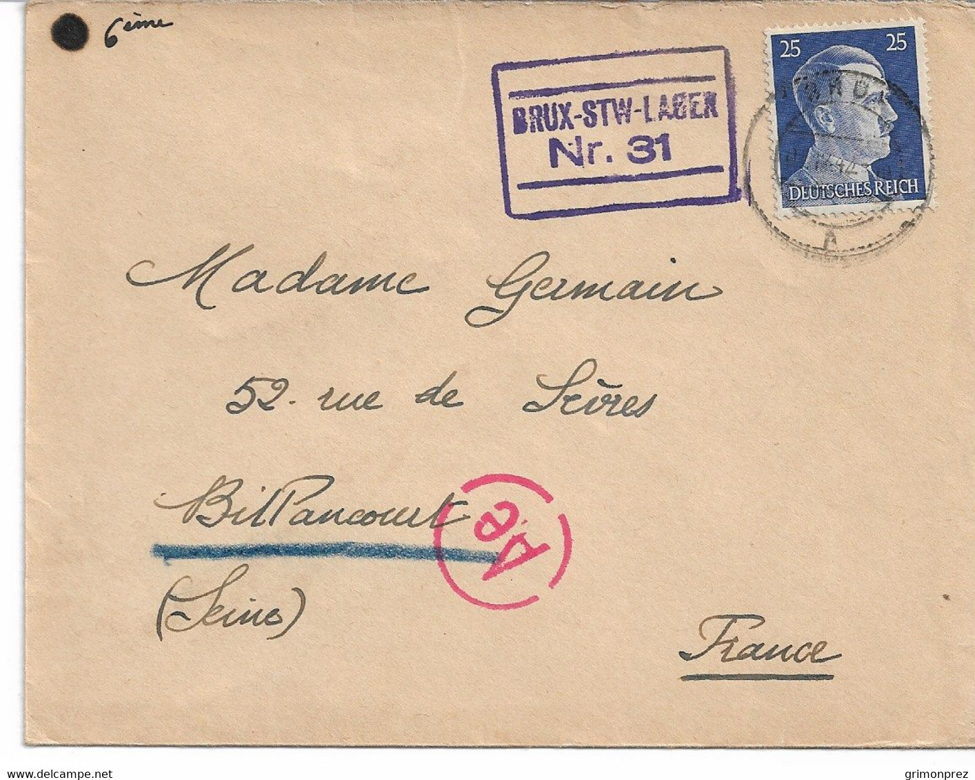 3 Lettres  Du STO  (Firma DUCLUZAUX ZINANI  )   Cachet De Censure Du  BRUX STW  Lager 31 Vers  Billancourt - WW II