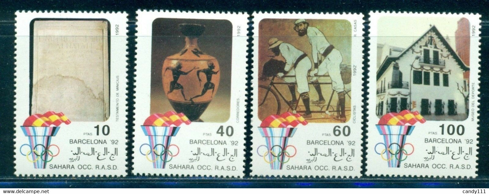 1992 Barcelona Olympics, Cycling, Lucius Minicius Natalis, Greek Vase, Sahara, MNH - Summer 1992: Barcelona